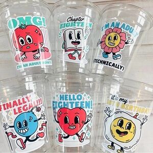 New 18th Birthday Party cups, 
by BlueOakCreations